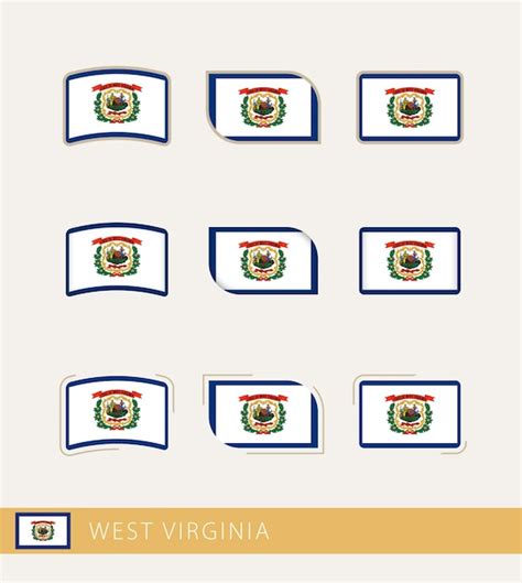 Premium Vector Vector Flags Of West Virginia Collection Of West