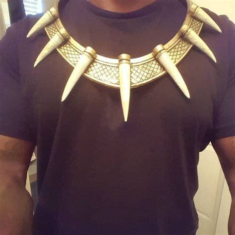 Killmonger Necklace Golden Jaguar Necklace Black Panther Etsy