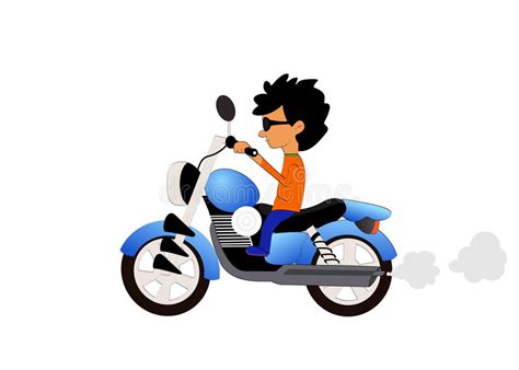 Cartoon motorcycle royalty free cliparts, vectors, and stock., free portable network graphics (png) archive. Boy Riding Motorcycle On White Background Stock ...