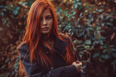 Wallpaper Sunlight Forest Women Outdoors Redhead Model Portrait Long Hair Red
