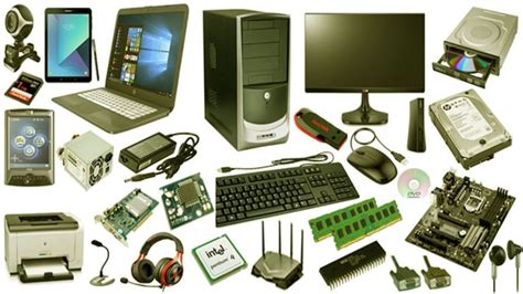 Computer Hardware Components And Accessories Design Tech Web