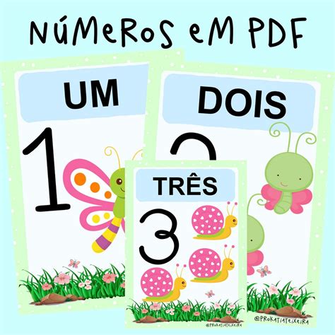 Cartazes Números Para Imprimir Em Pdf Bichinhos De Jardim 35f