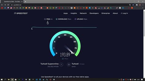 Turkcell Superonline Fiber 200Mbps Hız Testi YouTube