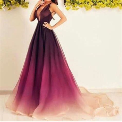 Burgundy Ombré Gown Purple Prom Dress Prom Dresses Long Long