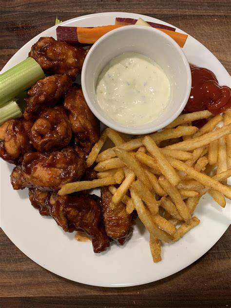 Homemade Chicken Wings And Fries In 2020 Homemade Chicken Wings