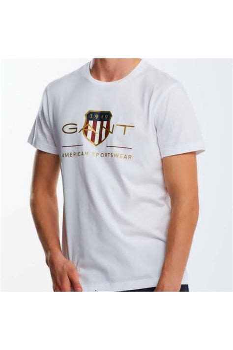 Gant Large Archive Shield T Shirt In White Now At Hotspur 1364