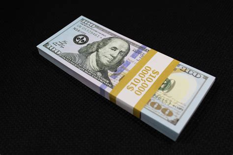 10K Full Print Realistic Prop Money New 10,000 Dollar Bills Cash Fake Movie REAL - Novelty
