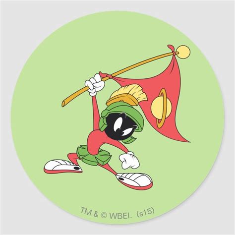 Marvin The Martian™ Claiming Planet Classic Round Sticker Zazzle
