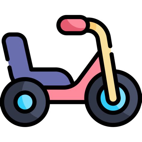 tricycle kawaii lineal color icon