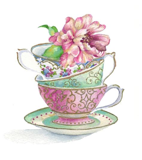 Tea Art Tea Cup Drawing Tea Cup Art