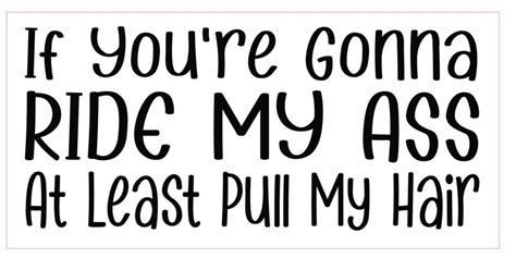 If Youre Gonna Ride My Ass At Least Pull My Hair Decal Etsy