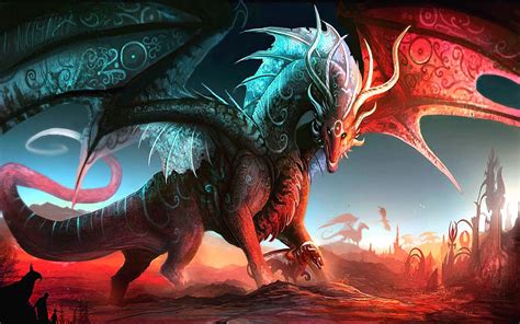 fondo pantalla dragon y fuego dragones criaturas fantásticas criaturas mitológicas