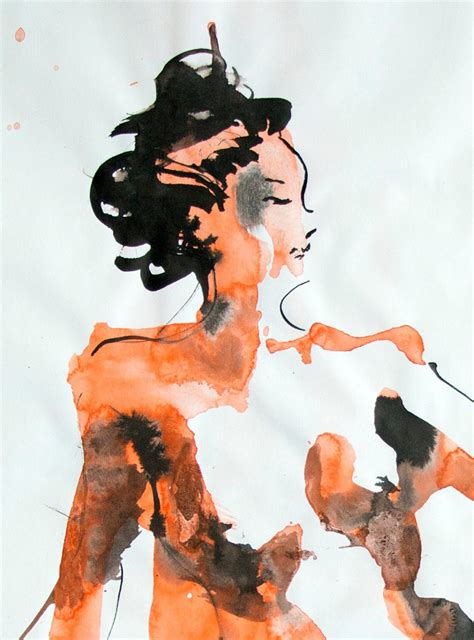 Watercolor Painting Watercolor Figure Female Nude Sumi Etsy