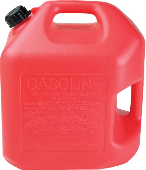 Midwest 5600 5 Gallon Red Poly Gas Gasoline Fuel Can W Spill Spout