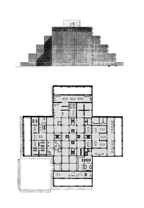 Louis Kahn | Library of the Washington University, 1956 St.Louis. (Unbuilt) | Louis kahn, Louis 