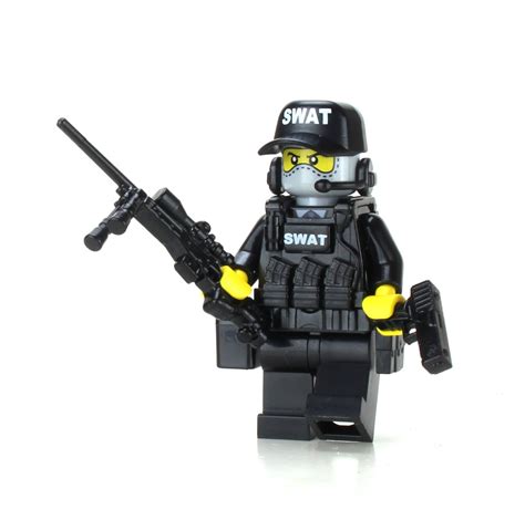 Swat Sniper Police Minifigure Made With Real Lego Minifigure Ebay