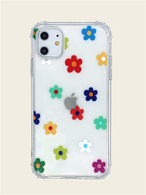 1pc flower print case compatible with iphone diy phone cases iphone clear iphone case iphone