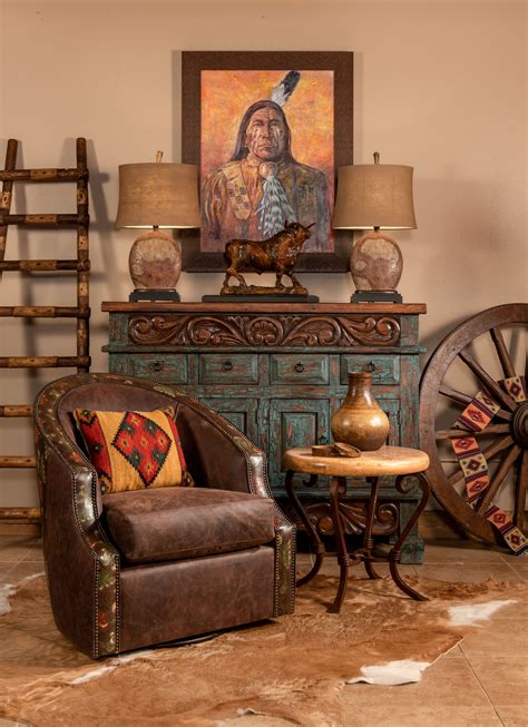 Western bedding , dinnerwear , cutlery , and statues are just some of. American Made with genuine top grain leather, accented ...
