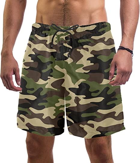 Yateli Beach Shorts Quick Dry Mens Shortsgreen Camouflage Camo Floral