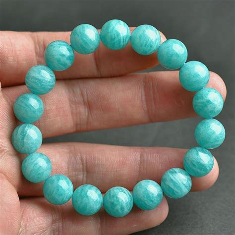 Free Shipping 10mm Aaa Natural Crystal Stone Bracelet Amazonite Crystal