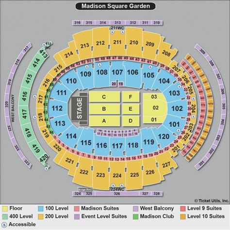 Madison Square Garden Seating Chart Concert Madison Square Garden
