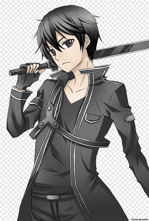 Kirito Anime Character Sword Art Online Fan Art Sword Art Album Cg Artwork Black Hair Png
