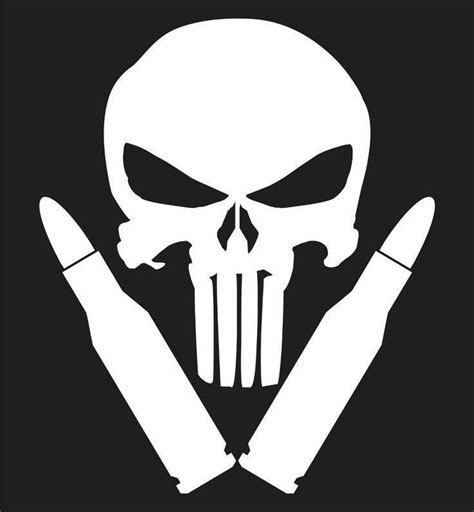 Skull And Bullets Vinyl Sticker Punisher Punisher Skull Punisher Logo