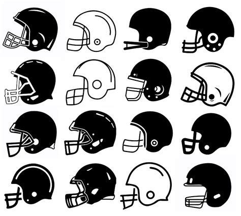 Digitalfil Football Helmet Svgcut Filessilhouette Clipartvinyl