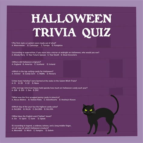 Printable Fun Halloween Trivia Questions And Answers Challenge Your
