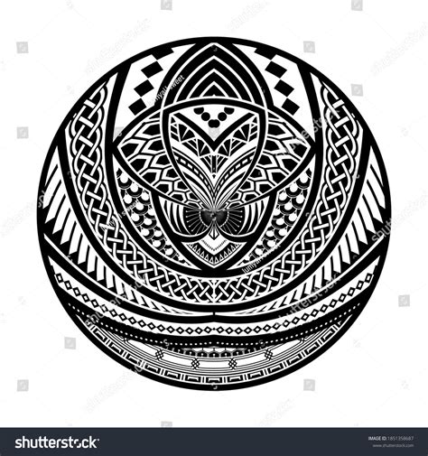 Maori Circle Tattoo Shape Tribal Tattoo 库存矢量图（免版税）1851358687 Shutterstock
