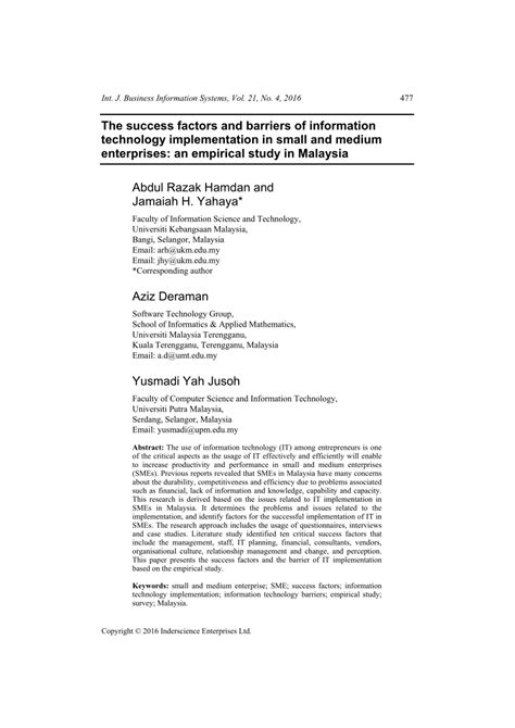 Past, present and future scenario. (PDF) The success factors and barriers of information ...