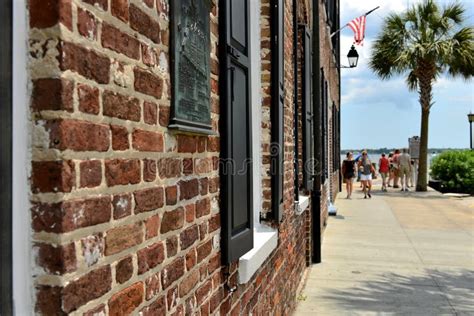 East Bay Street Charleston Sc Editorial Image Image Of Lamp Blue