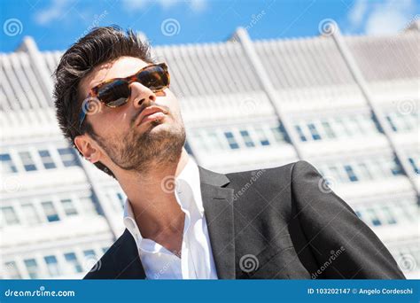 Handsome Businessman With Sunglasses Stock Image Image Of Confident Black 103202147