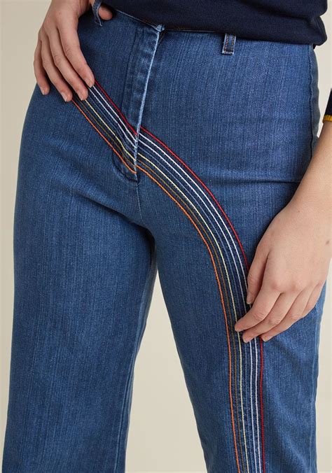 rainbow with me jeans modcloth ripped jeans style women jeans denim trends