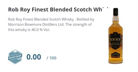 Rob Roy Finest Blended Scotch Whisky Ratings And Reviews Whiskybase