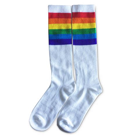 Rainbow Tube Crew Socks Lgbt Clothing Sport Accessories