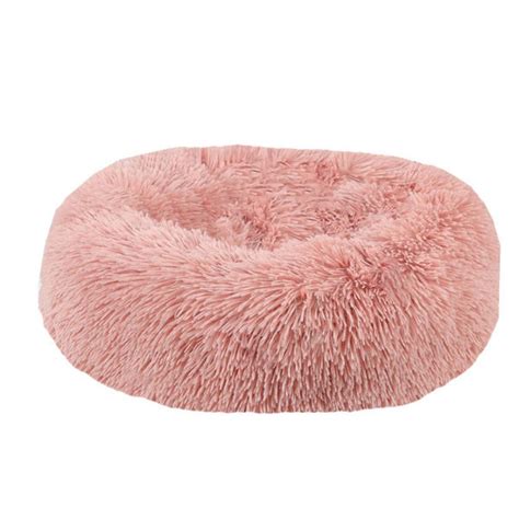 Donut Round Soft Fluffy Cat Bed Cat Cushion Bed Plush Fur Material
