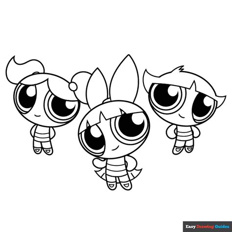 Powerpuff Girls Coloring Page Easy Drawing Guides