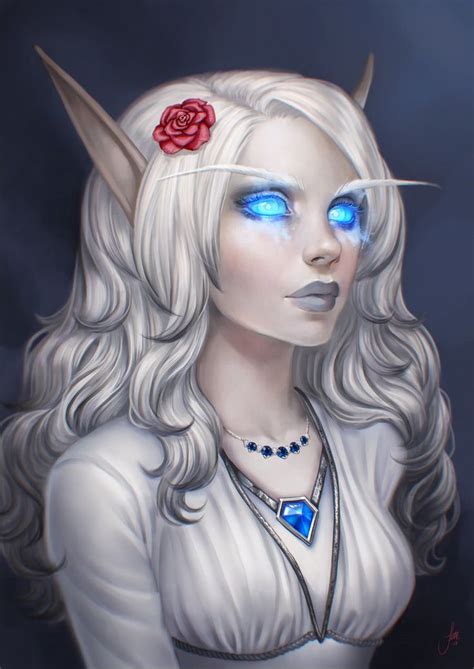 A Painting Of A Woman With Horns And Blue Eyes