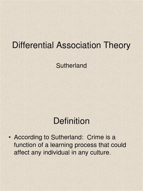Differential Association Theory Pdf Deviance Sociology Social