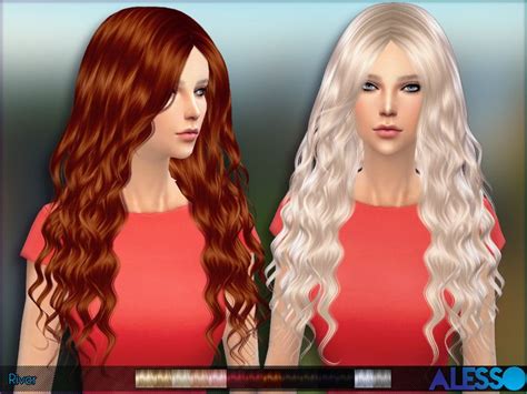 Alesso River Hair Sims Hair Womens Hairstyles Sims