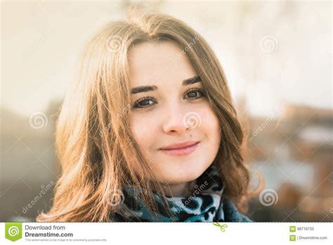 face cute girl on a sunny day closeup stock image image of garden healthy 88716733