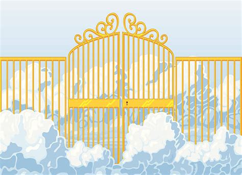 Cartoon Of A Golden Gates Of Heaven Stock Photos Pictures And Royalty