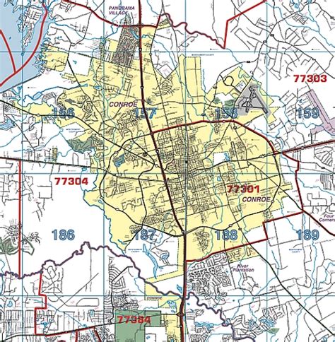 Montgomery County Wall Map With Zip Codes