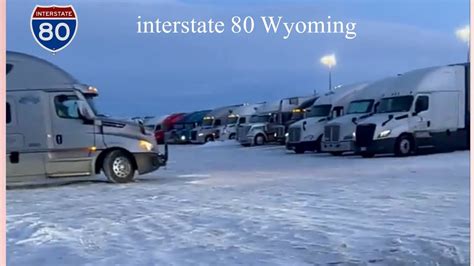 Rawlins Wyoming I 80 East Shut Down Truckers Waiting Youtube