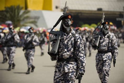 Mexican Army Special Forces March During The Celebration Of The