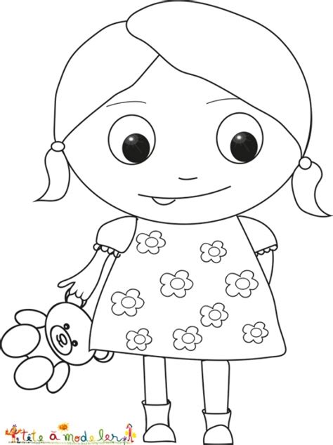 Get Coloriage De Petite Fille