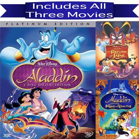 Disneys Aladdin Trilogy Dvd Set Includes All 3 Animated Movies