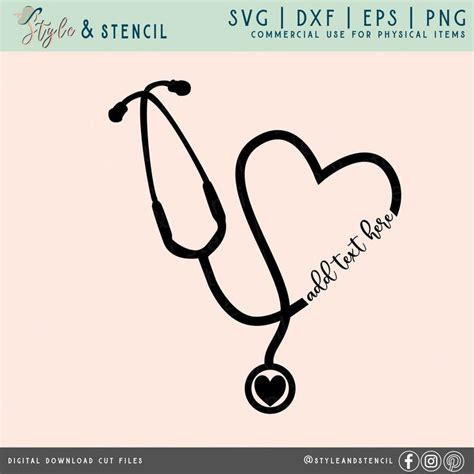 Stethoscope Heart Svg Stethoscope Svg Nurse Svg Doctor Svg Stethoscope