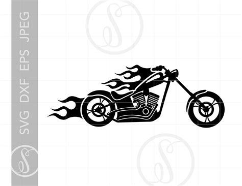 Motorcycle Flames Svg Clipart Motorcycle Flames Silhouette Etsy Sweden